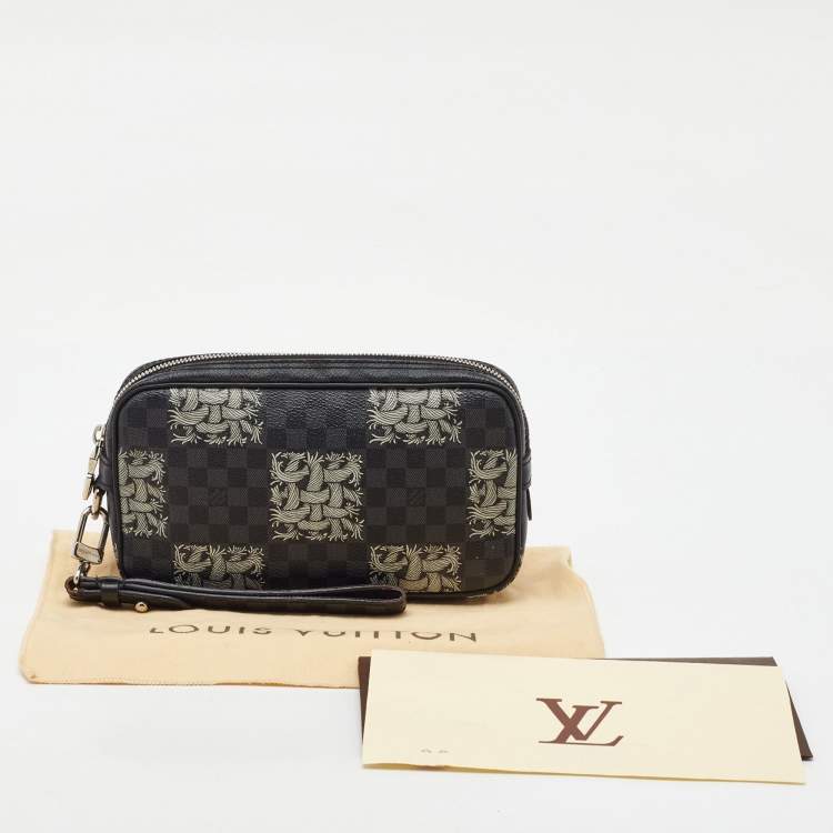 Pre Owned Louis Vuitton Damier Graphite Rope Pochette Volga