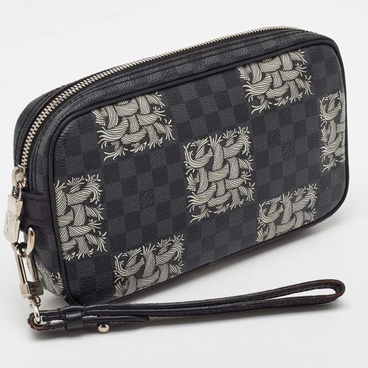 Pre Owned Louis Vuitton Damier Graphite Rope Pochette Volga