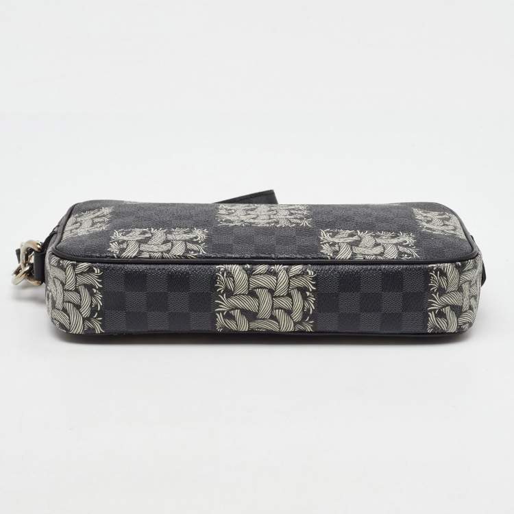 Pre Owned Louis Vuitton Damier Graphite Rope Pochette Volga