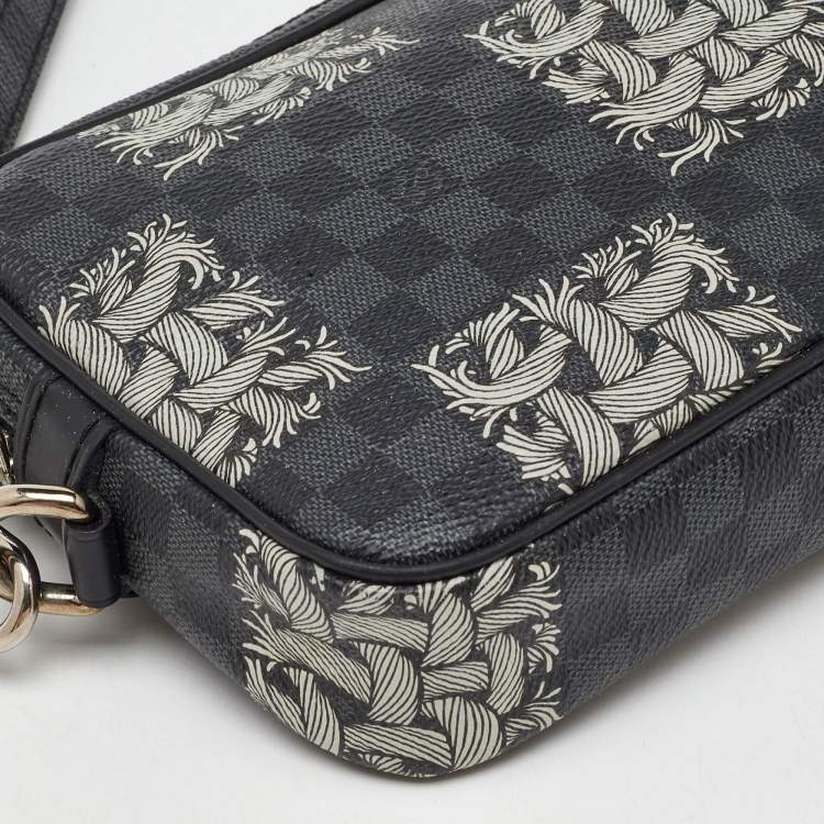 Pre Owned Louis Vuitton Damier Graphite Rope Pochette Volga