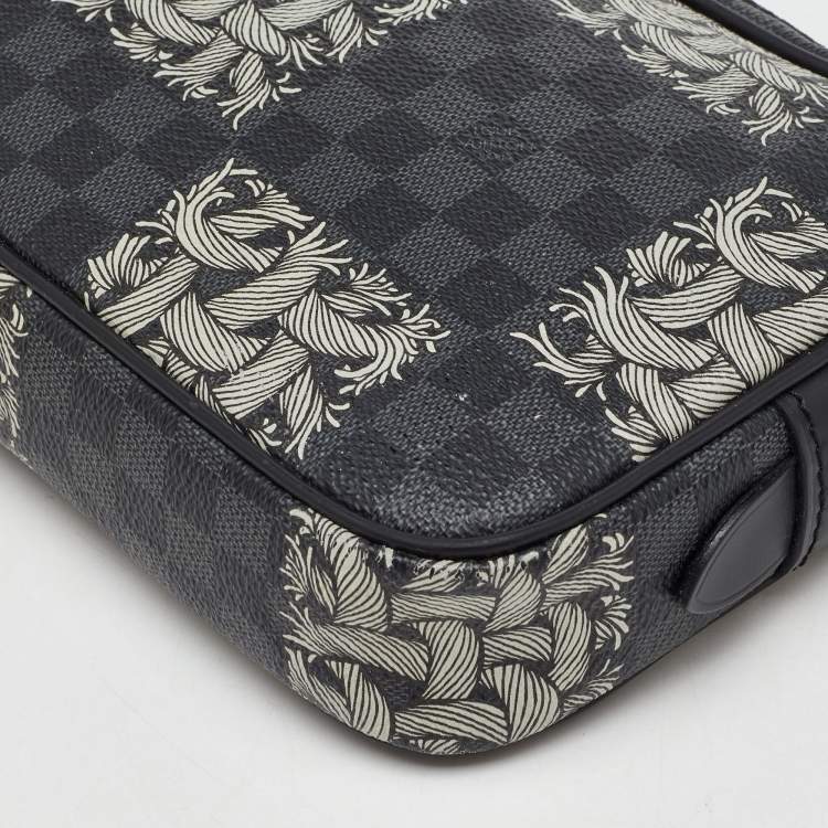 Pre Owned Louis Vuitton Damier Graphite Rope Pochette Volga