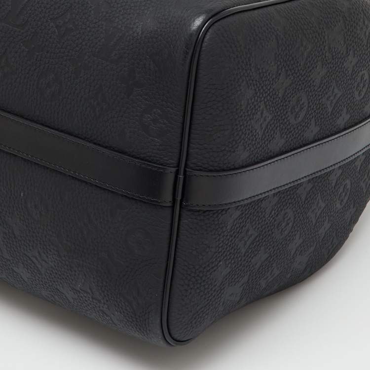 Pre Owned Louis Vuitton Black Taurillon Leather Keepall Bandoulière 50 Bag