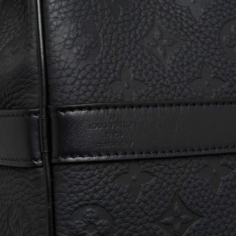 Pre Owned Louis Vuitton Black Taurillon Leather Keepall Bandoulière 50 Bag