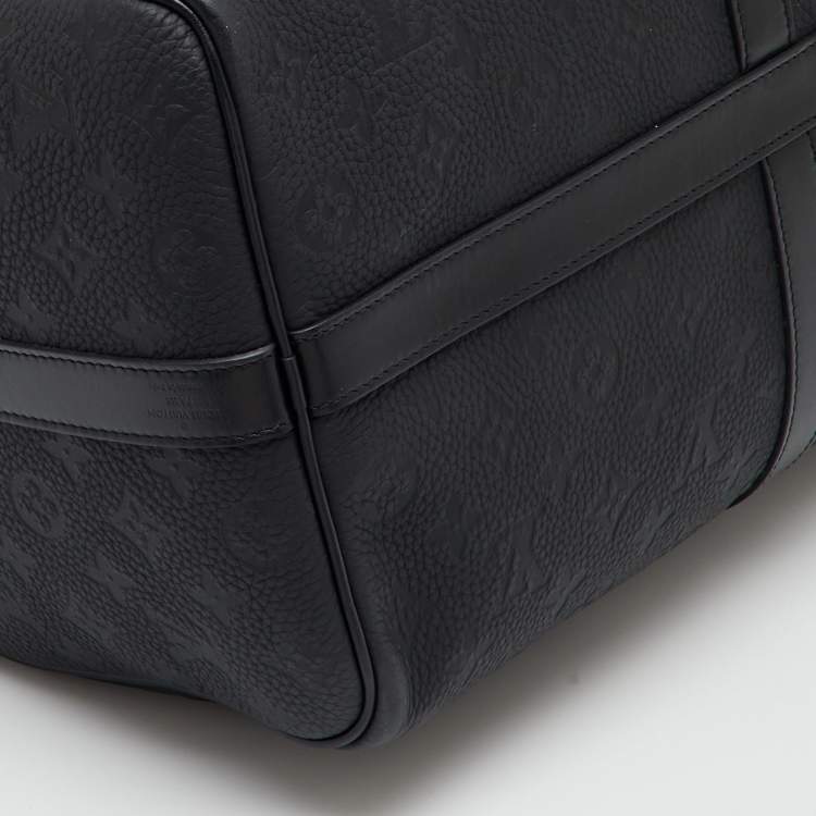 Pre Owned Louis Vuitton Black Taurillon Leather Keepall Bandoulière 50 Bag