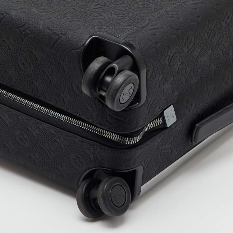 Pre Owned Louis Vuitton Black Taurillon Leather Horizon 55 Rolling Luggage