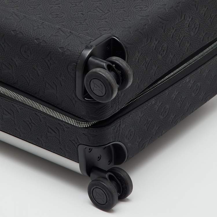 Pre Owned Louis Vuitton Black Taurillon Leather Horizon 55 Rolling Luggage