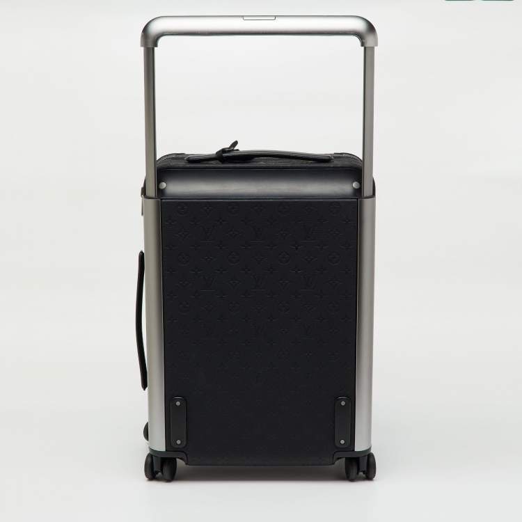 Pre Owned Louis Vuitton Black Taurillon Leather Horizon 55 Rolling Luggage