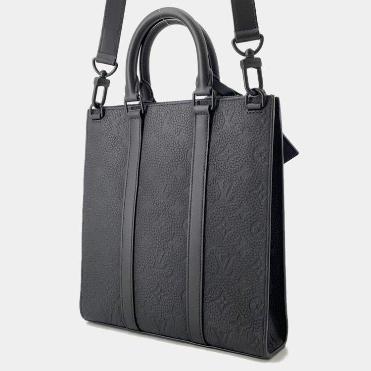 مملوكة مسبقًا Louis Vuitton Sac Plat Black Taurillon Monogram Leather Tote Bag