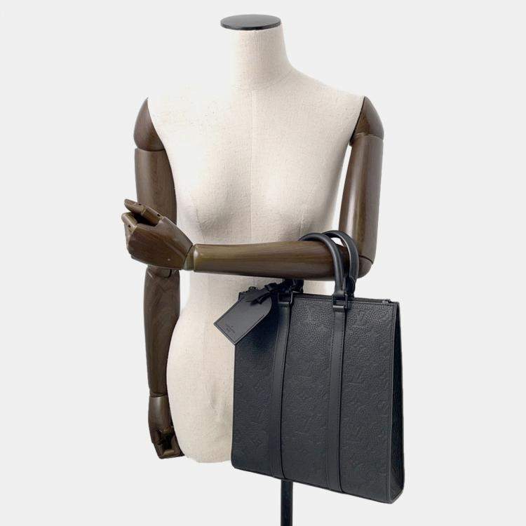 مملوكة مسبقًا Louis Vuitton Sac Plat Black Taurillon Monogram Leather Tote Bag