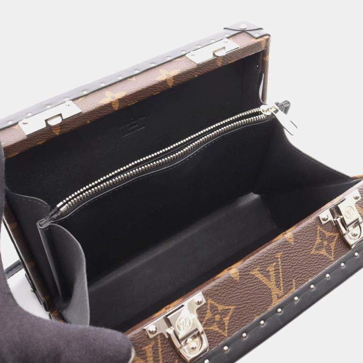 Pre Owned Louis Vuitton Clutch Box Brown Black Monogram Coated Canvas and Leather Shoulder Bag