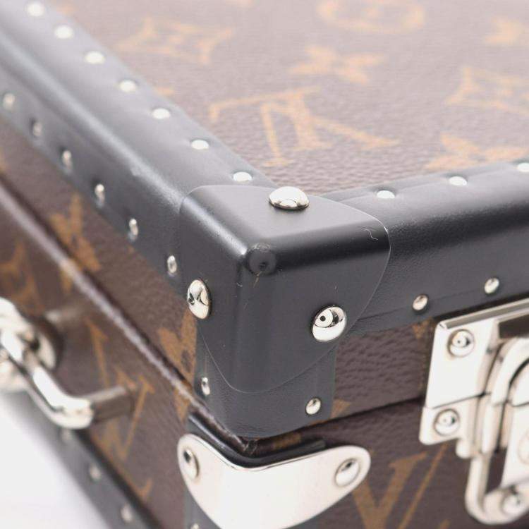 Pre Owned Louis Vuitton Clutch Box Brown Black Monogram Coated Canvas and Leather Shoulder Bag