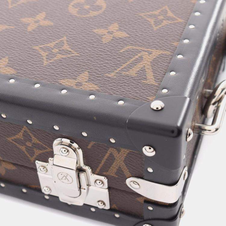 Pre Owned Louis Vuitton Clutch Box Brown Black Monogram Coated Canvas and Leather Shoulder Bag