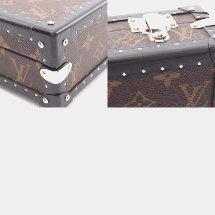 Pre Owned Louis Vuitton Clutch Box Brown Black Monogram Coated Canvas and Leather Shoulder Bag