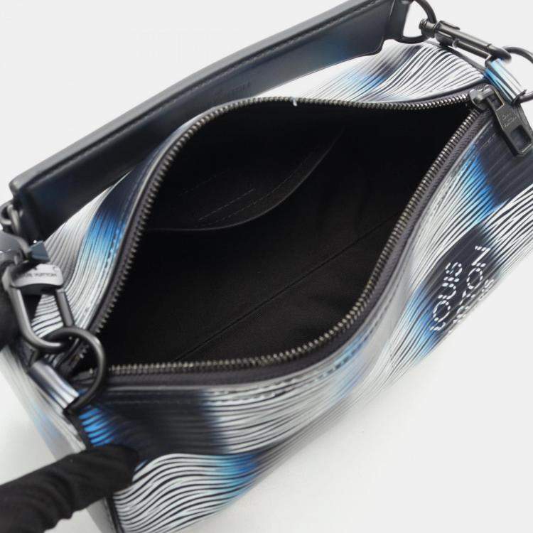 Pre Owned Louis Vuitton Soft Polochon PM Blue Black Damier Rush Leather Duffel Bag