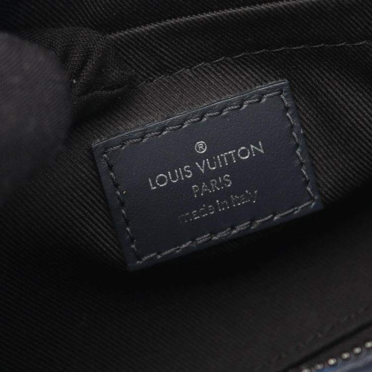 Pre Owned Louis Vuitton Soft Polochon PM Blue Black Damier Rush Leather Duffel Bag