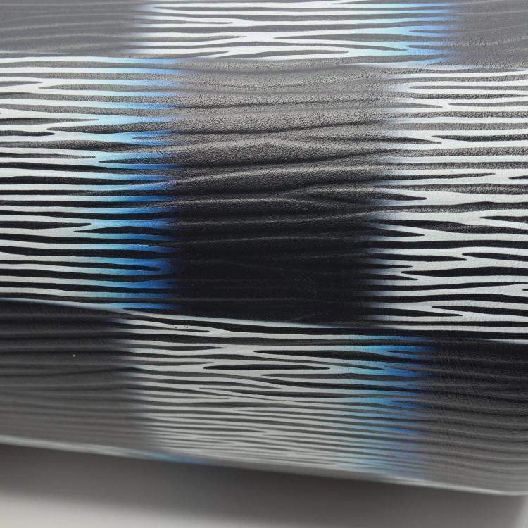 Pre Owned Louis Vuitton Soft Polochon PM Blue Black Damier Rush Leather Duffel Bag