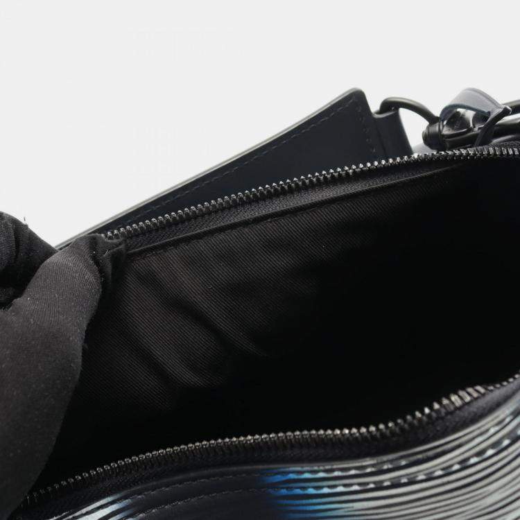 Pre Owned Louis Vuitton Soft Polochon PM Blue Black Damier Rush Leather Duffel Bag