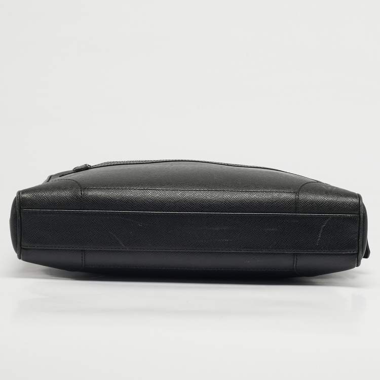 Pre Owned Louis Vuitton Black Taiga Leather Alexander Briefcase 