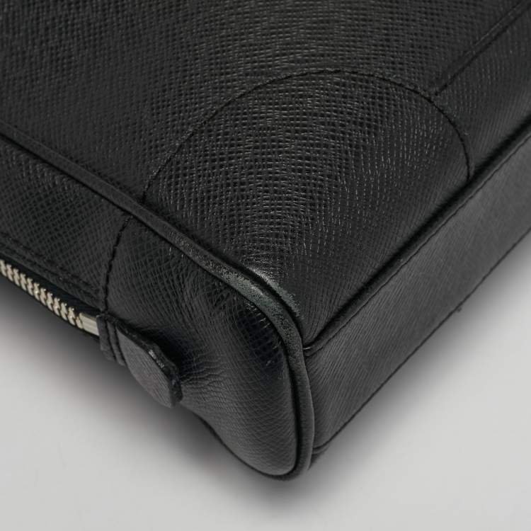 Pre Owned Louis Vuitton Black Taiga Leather Alexander Briefcase 