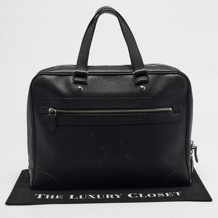 Pre Owned Louis Vuitton Black Taiga Leather Alexander Briefcase 