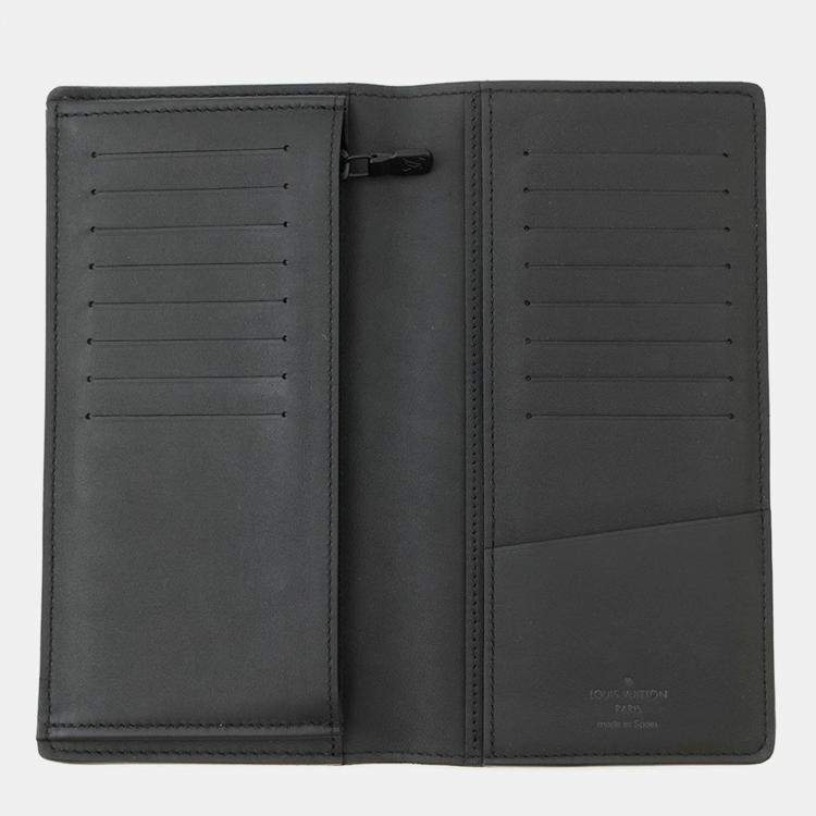 Pre Owned Louis Vuitton Portefeuille Brazza Noir Monogram Shadow