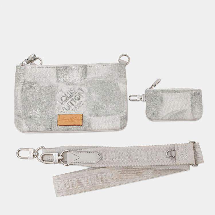 Pre Owned Louis Vuitton Trio Messenger Gray Damier Salt