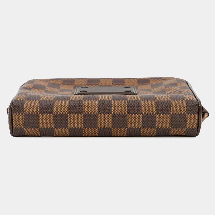 Pre Owned Louis Vuitton Bum Bag Brooklyn Brown Damier Ebene Canvas