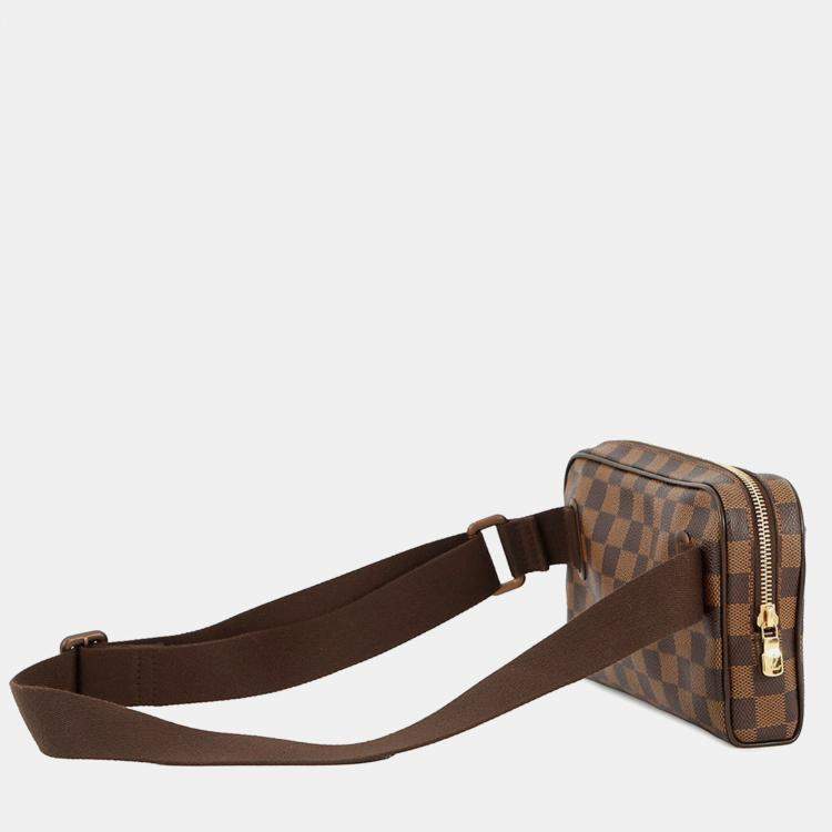 Pre Owned Louis Vuitton Bum Bag Brooklyn Brown Damier Ebene Canvas