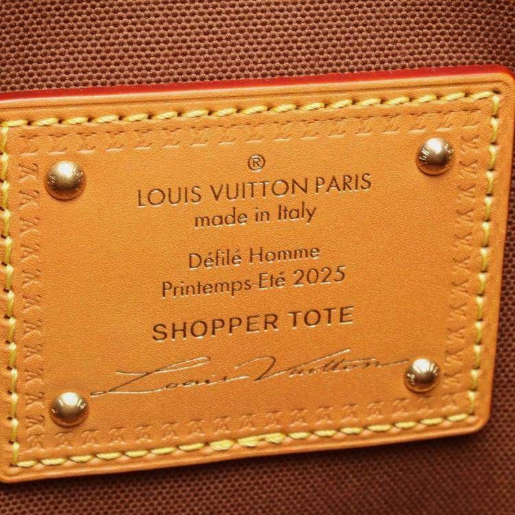 Pre Owned Louis Vuitton Shopper Tote MM Bag Leather Monogram Brown