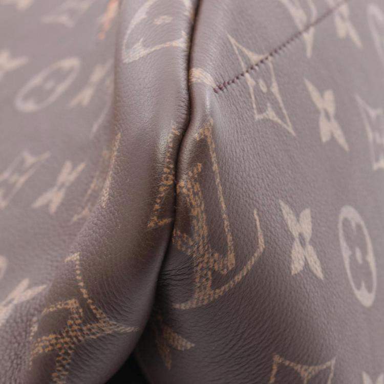 Pre Owned Louis Vuitton Shopper Tote MM Bag Leather Monogram Brown