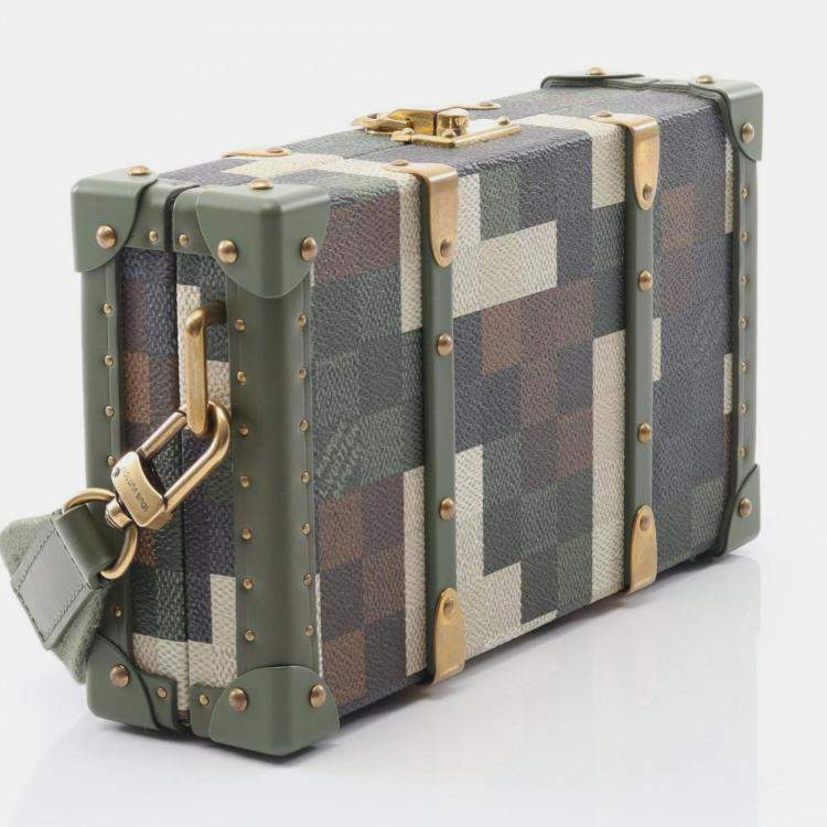 Pre Owned Louis Vuitton Neo Wallet Trunk Shoulder Bag Coated Canvas And Leather Damouflage Pattern Khaki Multicolor