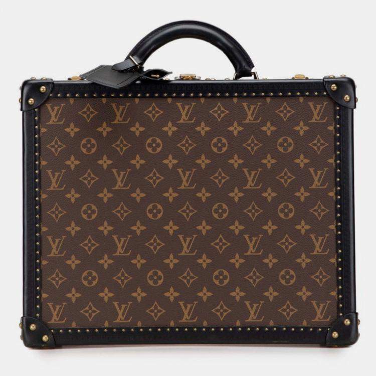 Pre Owned Louis Vuitton Monogram Reverse Cotteville 40 Briefcase/Attache Case/Trunk Case Brown/Black Pvc Leather