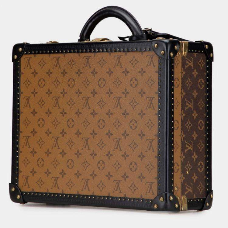 Pre Owned Louis Vuitton Monogram Reverse Cotteville 40 Briefcase/Attache Case/Trunk Case Brown/Black Pvc Leather