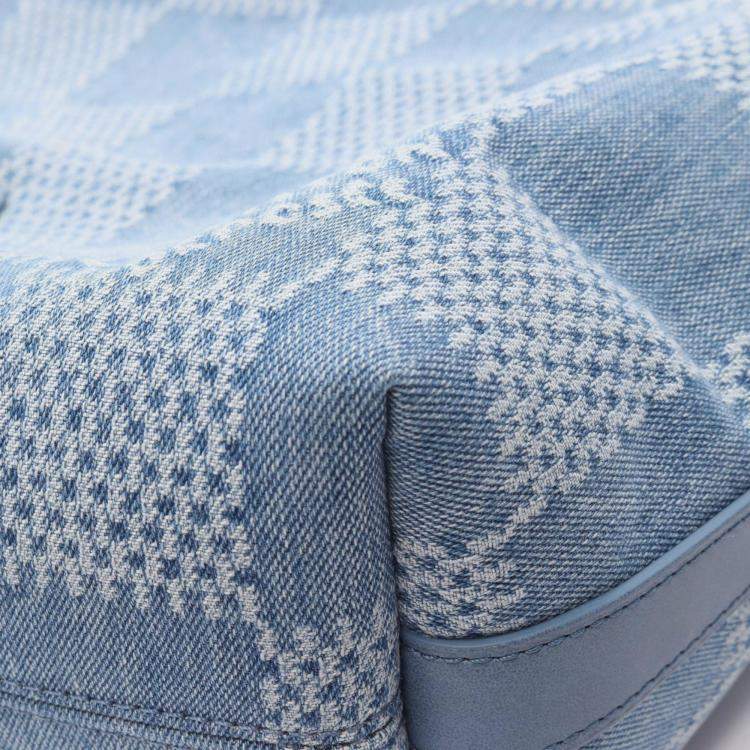 Pre Owned Louis Vuitton Vagabond Hobo Shoulder Bag In Denim And Leather Blue