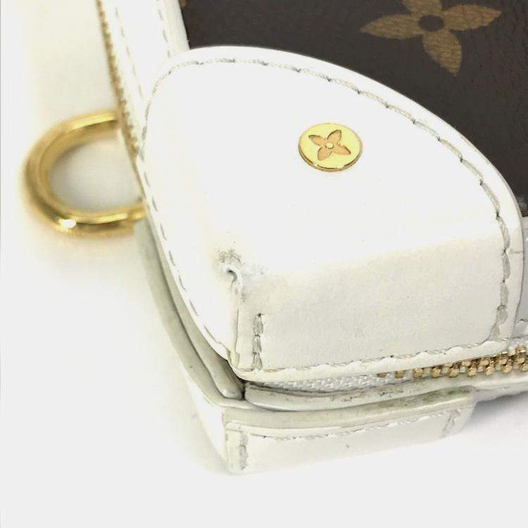Pre Owned Louis Vuitton Soft Trunk Phone Box Pochette Shoulder Bag In Leather/Monogram Canvas White/Brown