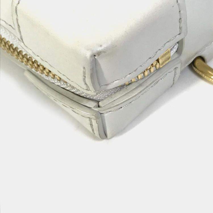 Pre Owned Louis Vuitton Soft Trunk Phone Box Pochette Shoulder Bag In Leather/Monogram Canvas White/Brown
