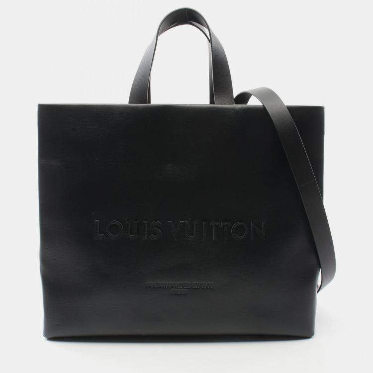 Pre Owned Louis Vuitton Shopper Tote Mm Bag Leather Black