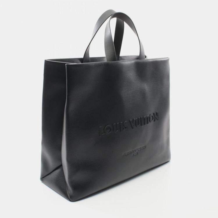 Pre Owned Louis Vuitton Shopper Tote Mm Bag Leather Black