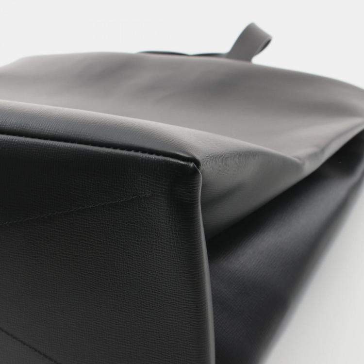 Pre Owned Louis Vuitton Shopper Tote Mm Bag Leather Black