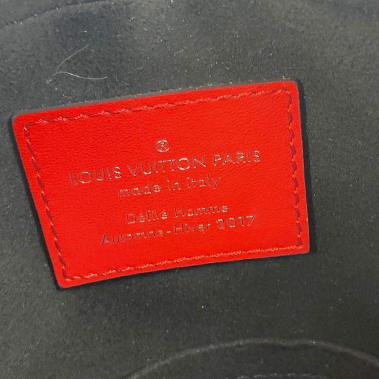 Pre Owned Louis Vuitton Epi Danube Pm Shoulder Bag Supreme Collaboration Electric Leather Red