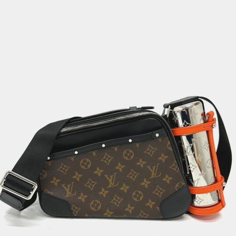 Pre Owned Louis Vuitton Monogram Macassar Biker Messenger Shoulder Bag Canvas Brown