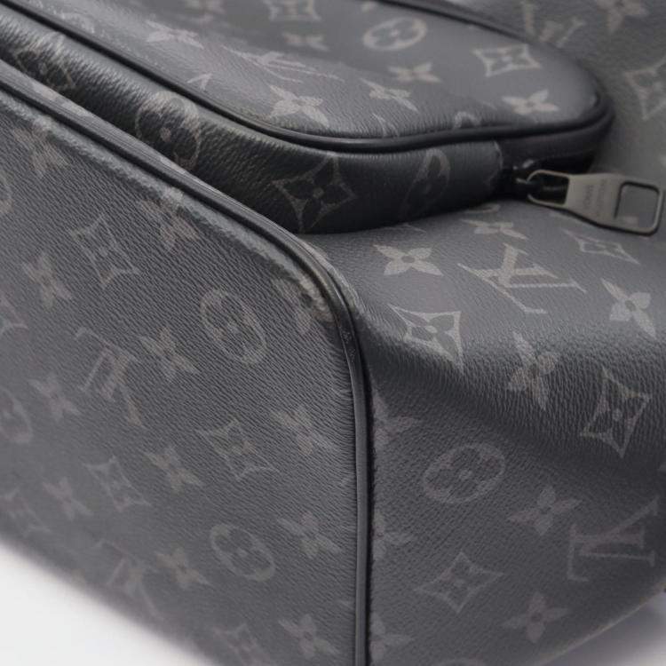 Pre Owned Louis Vuitton Montsouris Rucksack Coated Canvas And Leather Monogram Eclipse Black