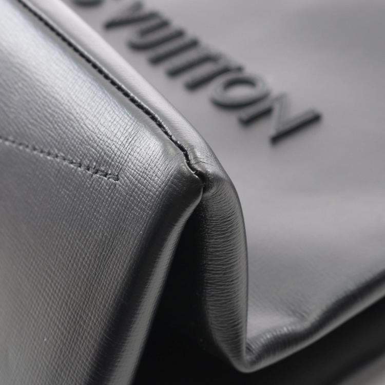 Pre Owned Louis Vuitton Shopper Tote Mm Bag Leather Black