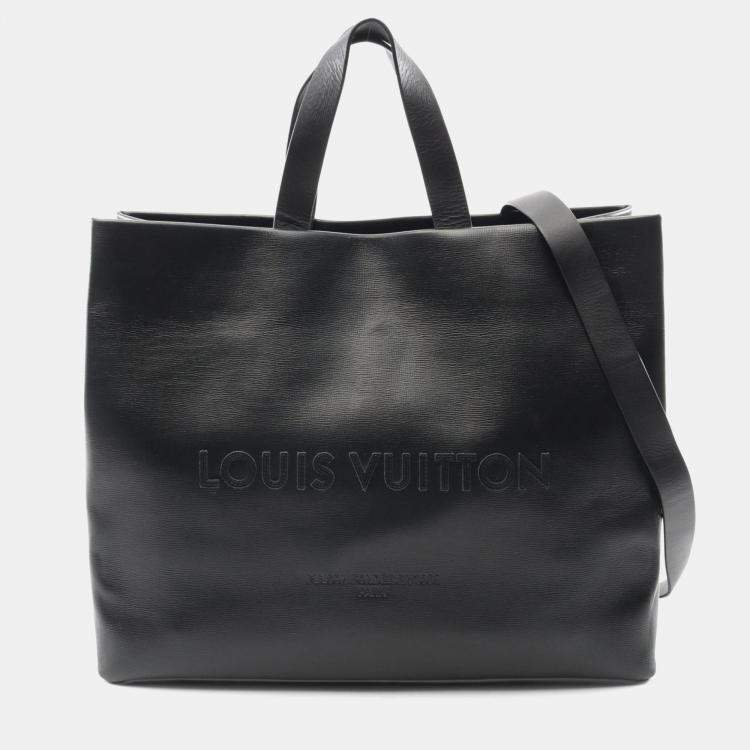 Pre Owned Louis Vuitton Shopper Tote Mm Bag Leather Black