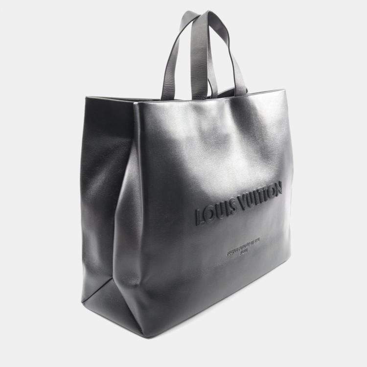 Pre Owned Louis Vuitton Shopper Tote Mm Bag Leather Black