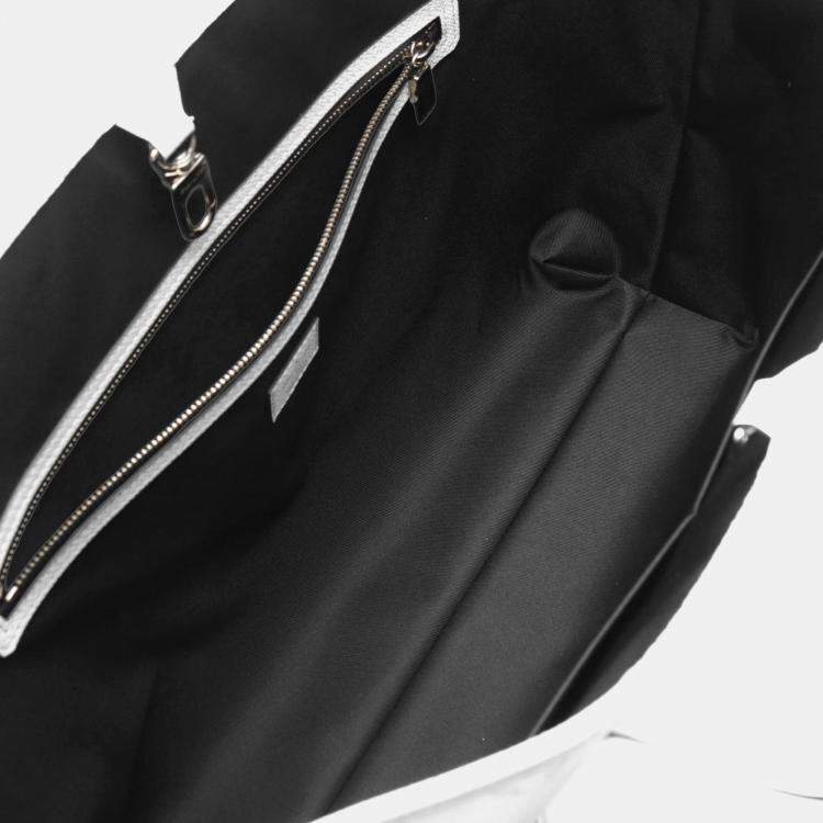 Pre Owned Louis Vuitton Weekend Tote Nm Coated Canvas And Leather Taiga Rama Bag White