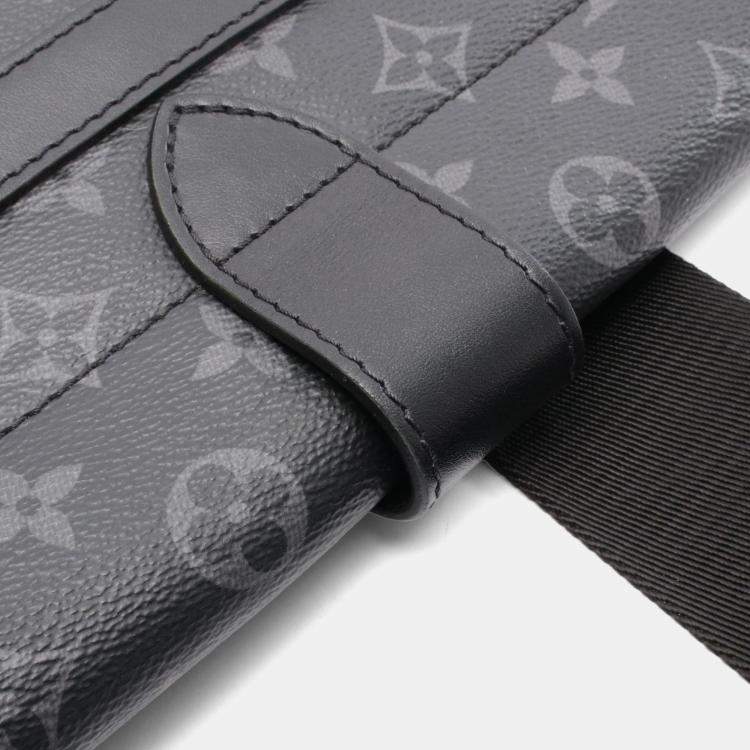 Pre Owned Louis Vuitton Saumur Messenger Shoulder Bag In Coated Canvas And Leather Monogram Eclipse Black