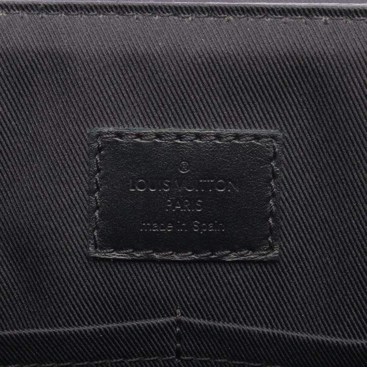 Pre Owned Louis Vuitton Saumur Messenger Shoulder Bag In Coated Canvas And Leather Monogram Eclipse Black