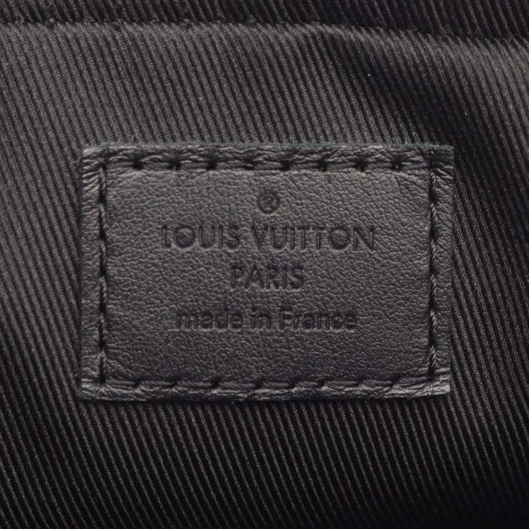 Pre Owned Louis Vuitton Trio Messenger Shoulder Bag In Monogram Eclipse Coated Canvas And Leather Black Gray