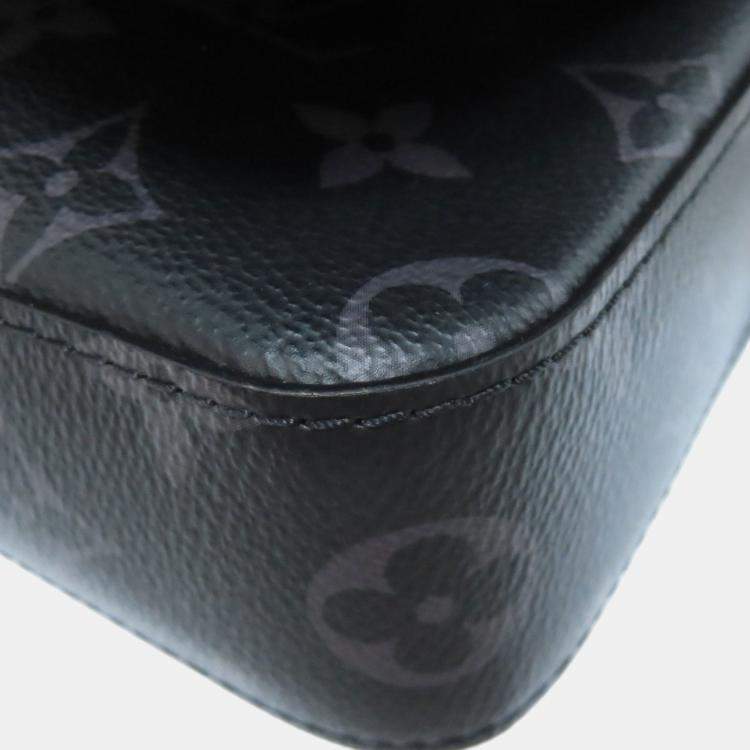 Pre Owned Louis Vuitton Trio Messenger Shoulder Bag Monogram Eclipse